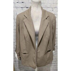 41 Hawthorn Tan Tailored Blazer Lightweight Suit Jacket Plus Size 2X